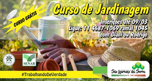 CURSO GRATUITO de Jardinagem em São Lourenço da Serra
