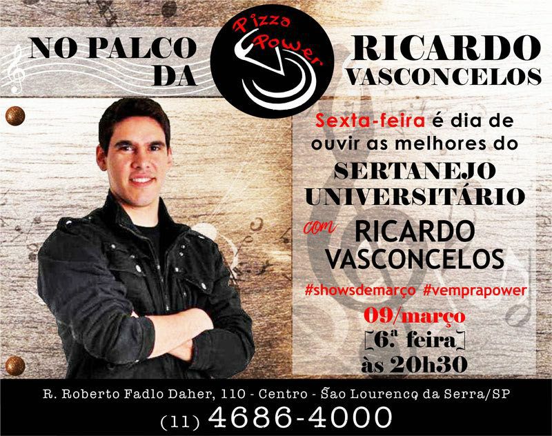 Ricardo Vasconcelos está de volta com Sertanejo universitário na Pizza Power
