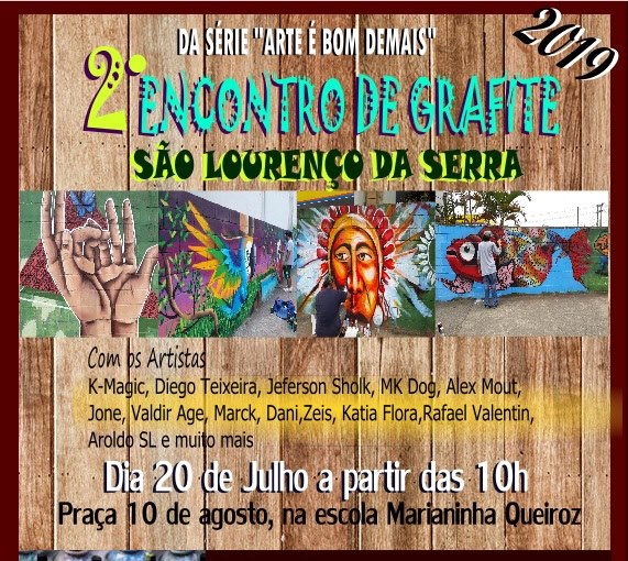 Da série "Arte é bom demais" vem aí o 2º Encontro de Grafite de São Lourenço da Serra!