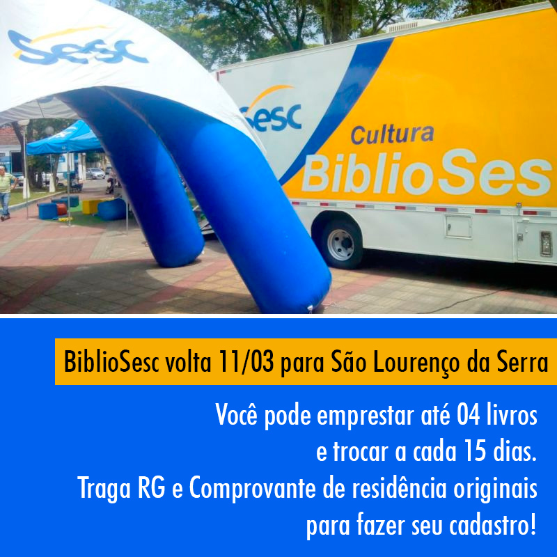 BiblioSESC volta 11/03 para São Lourenço da Serra
